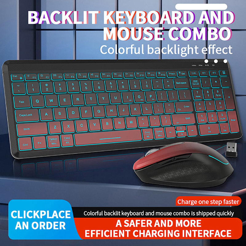 RGB Backlit Silent Wireless Ke - огляд і ціна Gaming Keyboard And Mouse For Xbox
