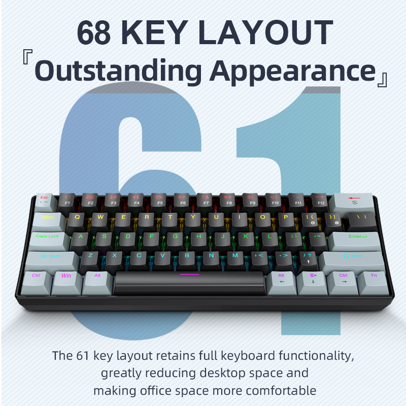 APAYADO K61 Mini Mechanical Ke - огляд і ціна Gaming Keyboard Thocky