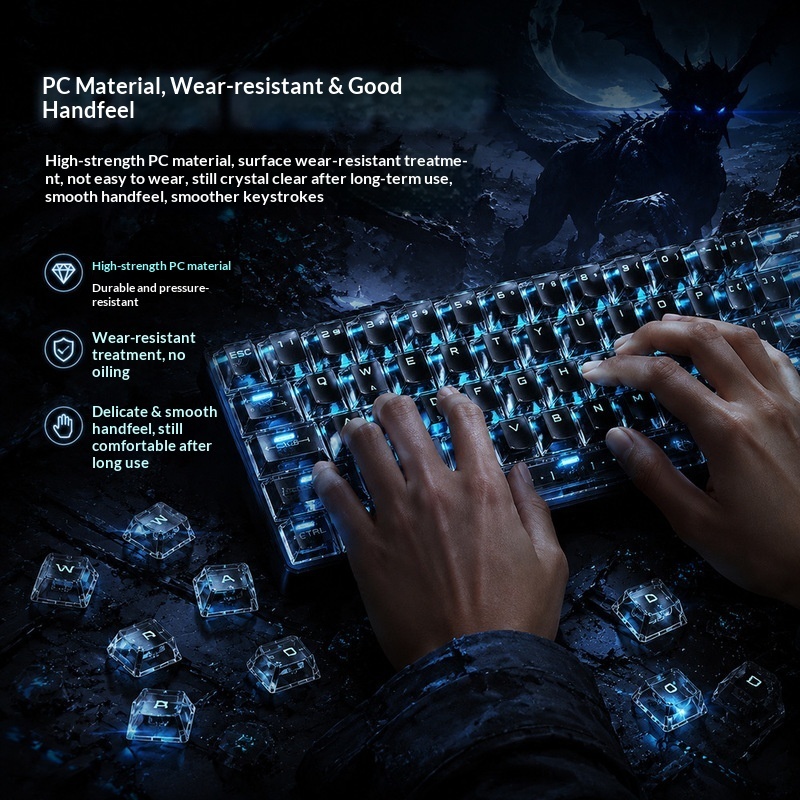 Transparent Backlit Keycaps OE - огляд і ціна Keyboard Gaming Black