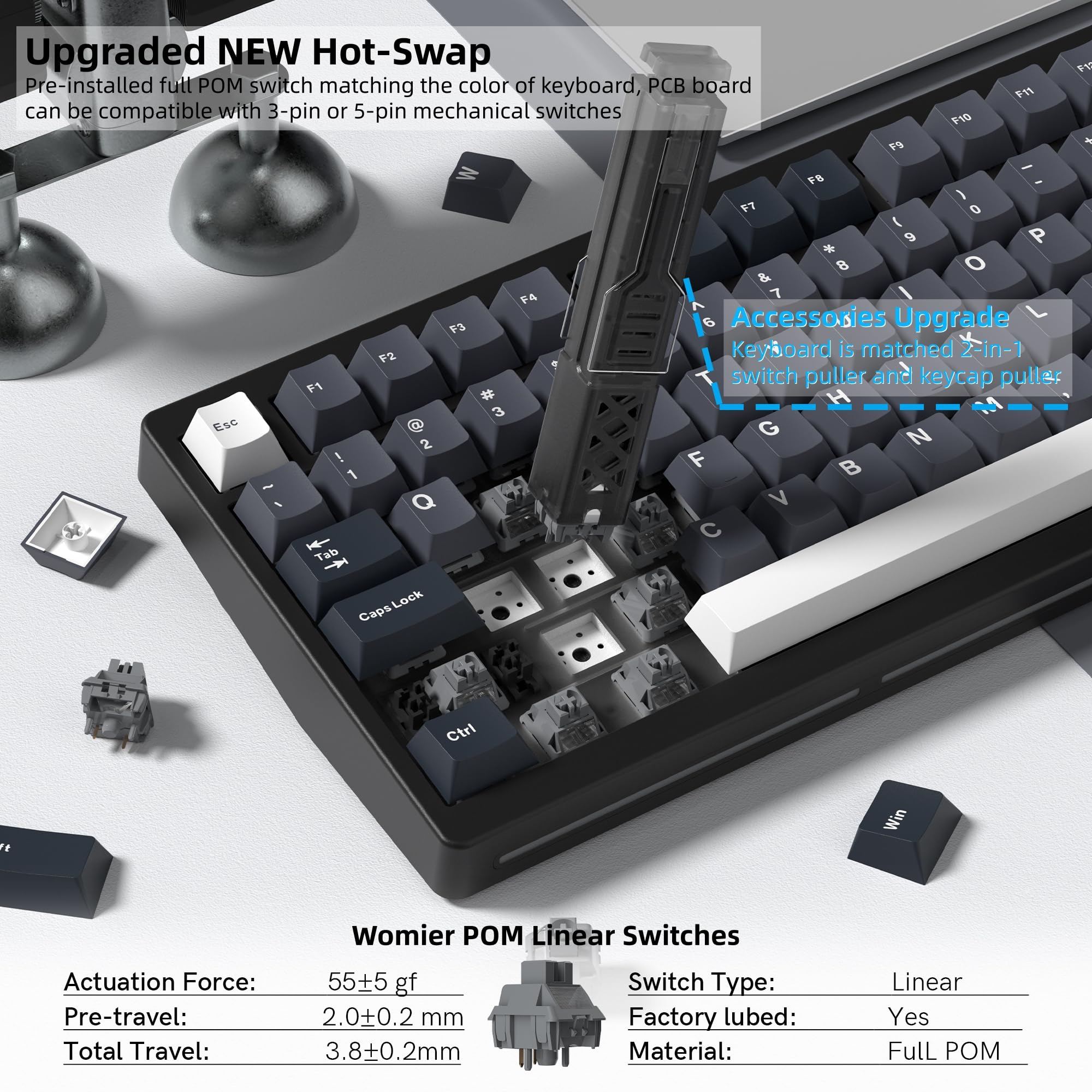 Womier MT75 Wireless Mechanica - огляд і ціна Gaming Keyboard Thocky