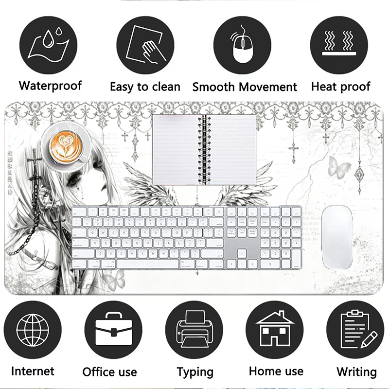 Leather Mousepad Black White A - огляд і ціна Gaming Keyboard Esports